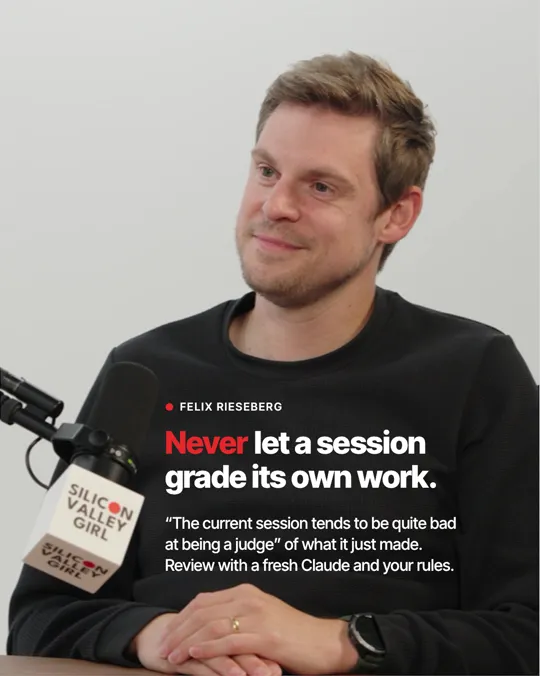 Slide 5. Never let a session grade its own work.